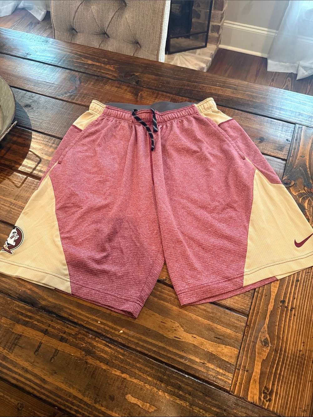 Nike Men's Florida State FSU Garnet & Gold Athletic Shorts with Drawstring
